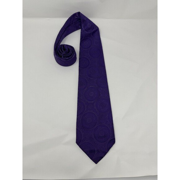Vintage Gimbels Tie Mens Purple Paisley Silk Neckwear Prince Igor Burma 70s 80s - Picture 1 of 5
